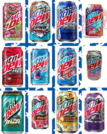 Mountain Dew USA Assorted Flavours 330ml x 24 Cans – American Soda | Free Delivery
