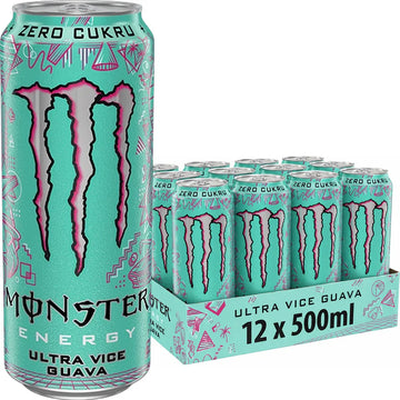 Monster Ultra Vice Guava 500ml x24 | Zero Sugar Energy Drink | Free Delivery