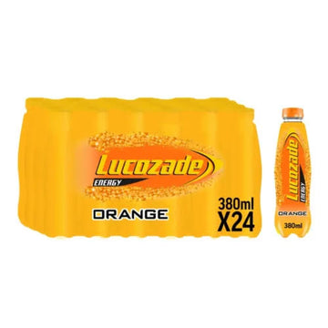 Lucozade Energy Orange Sparkling 380ml x 24 Bottles – Energy Drink | Free Delivery