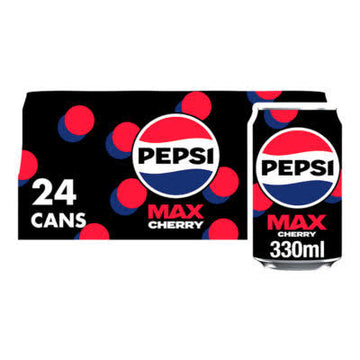 Pepsi Max Cherry 330ml x 24 Cans – Zero Sugar Cherry Cola | Free Delivery